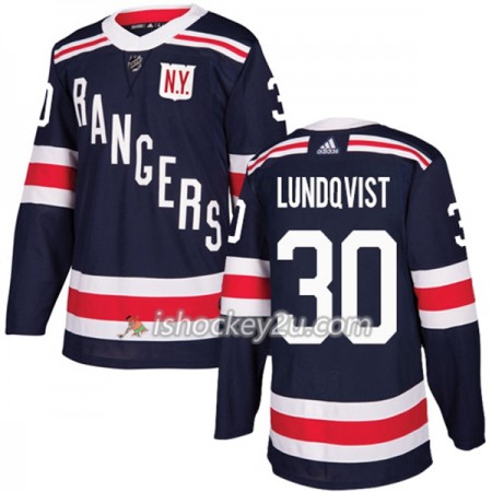 Mænd NHL New York Rangers Trøje Henrik Lundqvist 30 Adidas 2017-2018 mørkeblå 2018 Winter Classic Authentic